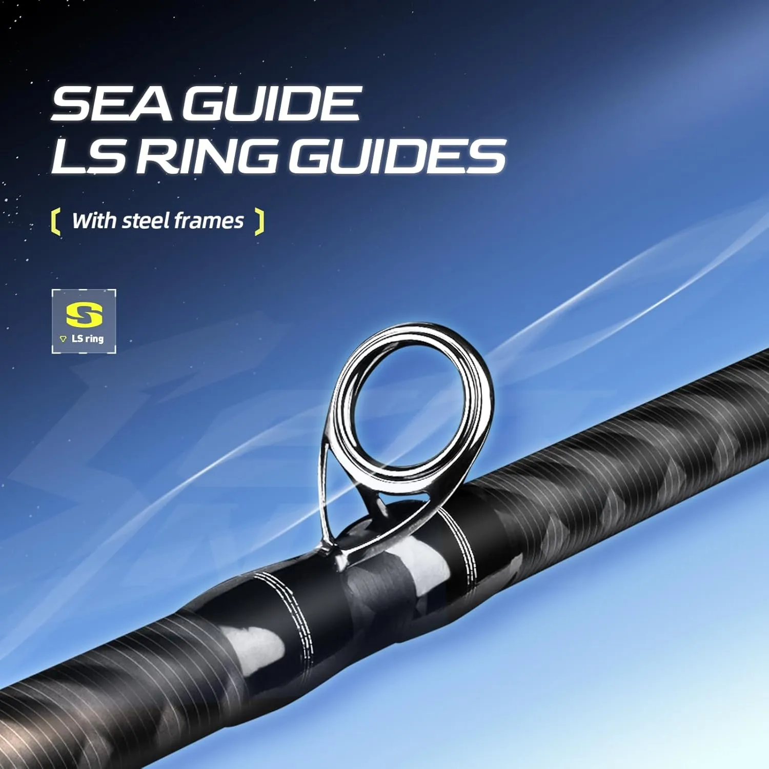 Fishing Rod, Serenity Series One Piece Spinning & Casting Rod with a One-Piece Full Carbon Reel Seat, 40T Carbon Fiber Fast Action sea·Guide Zirconia Ceramic Guide Rings