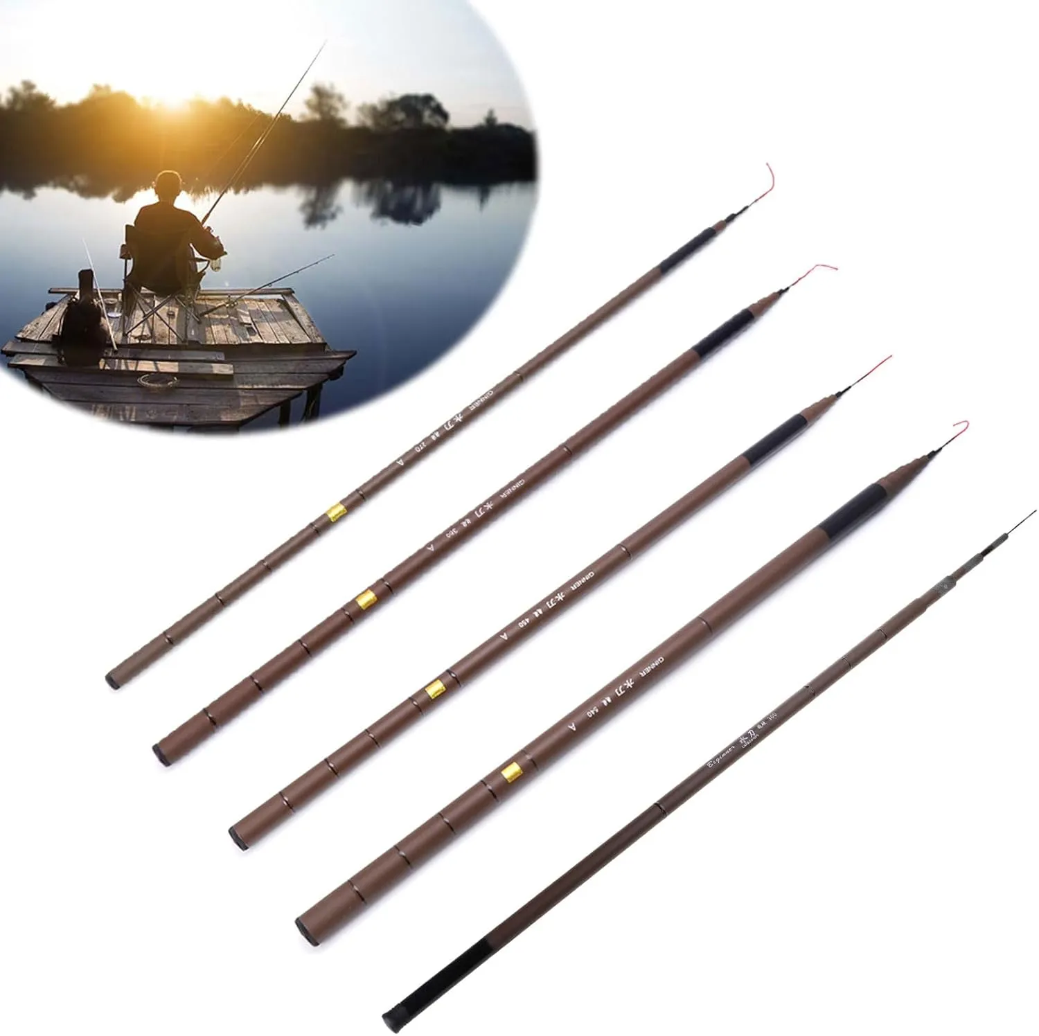 Fishing Rod Super Hard Telescopic Carbon Fiber 2.7-6.fo