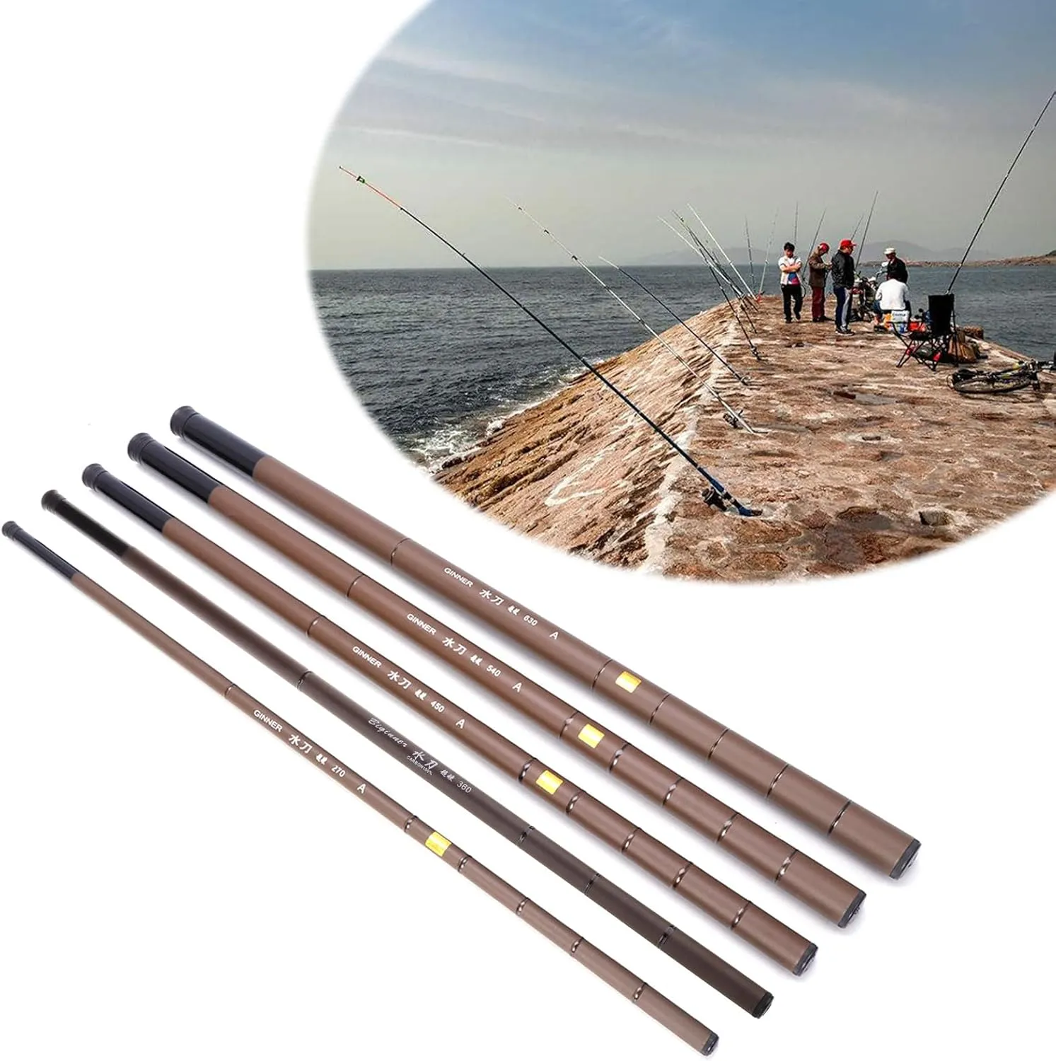 Fishing Rod Super Hard Telescopic Carbon Fiber 2.7-6.fo
