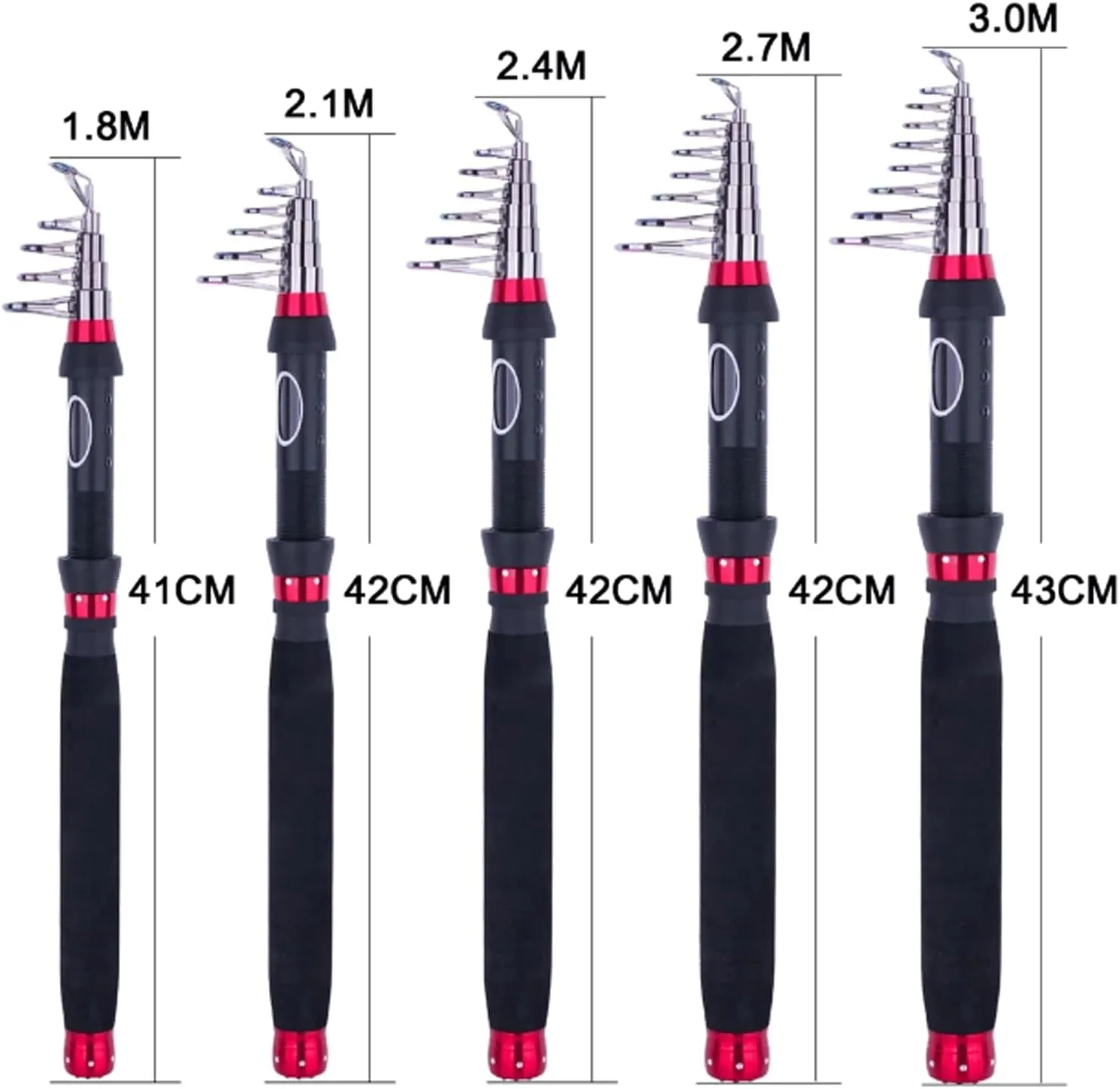 Fishing Rods Telescopic Fishing Rod 1.8M 2.1M 2.4M 2.7M 3.0M Portable Travel Fishing Rod Freshwater Saltwater Fishing Rod Fishing Accessories