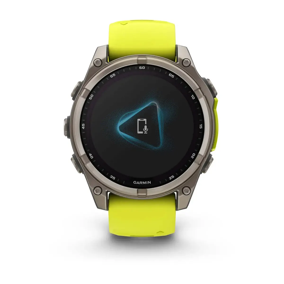 fēnix® 8 – 47 mm | Solar Sapphire Titanium with AMP Yellow/Graphite Silicone Band