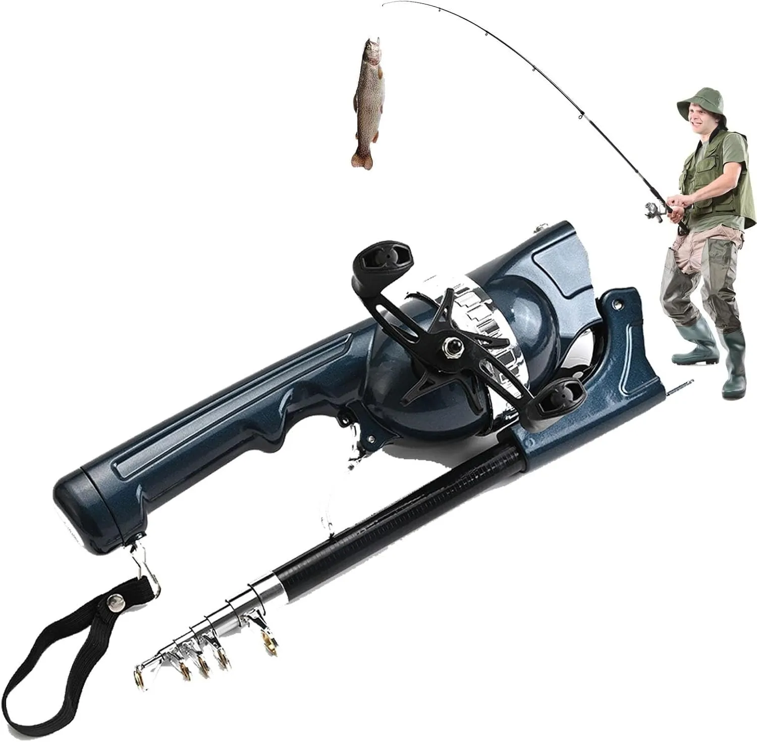 Folding Rod, Pekven Fishing Rod, Blissfish Folding Fishing Rod, Telescopic Fishing Rod and Reel Combo, Portable Folding Fishing Rod with 21 Fishing Accessories (Type A)