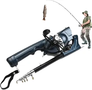 Folding Rod, Pekven Fishing Rod, Blissfish Folding Fishing Rod, Telescopic Fishing Rod and Reel Combo, Portable Folding Fishing Rod with 21 Fishing Accessories (Type A)