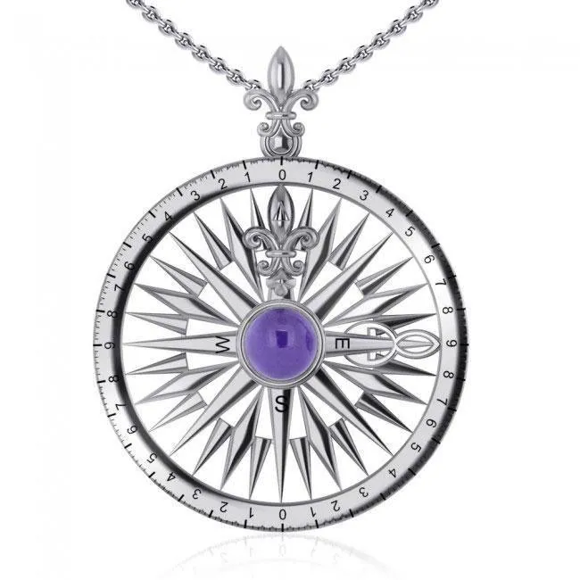 Follow the Compass of your life ~ Sterling Silver Pendant with Gemstone TP3152