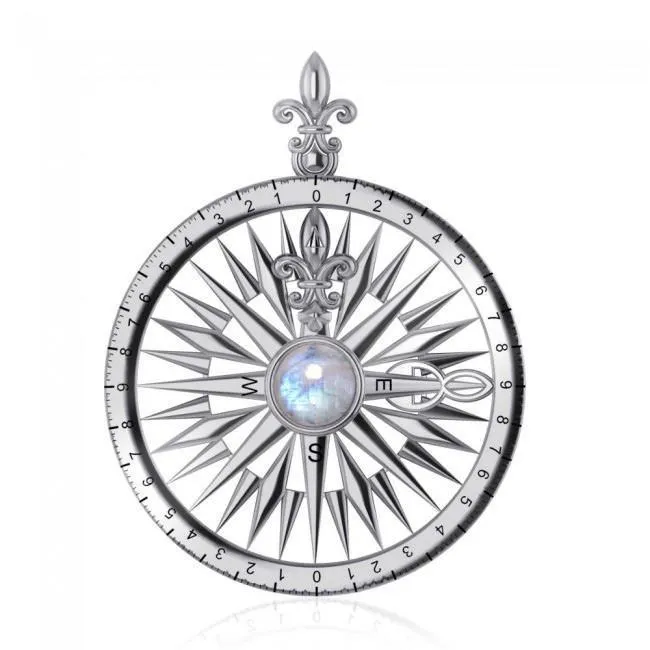 Follow the Compass of your life ~ Sterling Silver Pendant with Gemstone TP3152