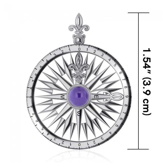 Follow the Compass of your life ~ Sterling Silver Pendant with Gemstone TP3152