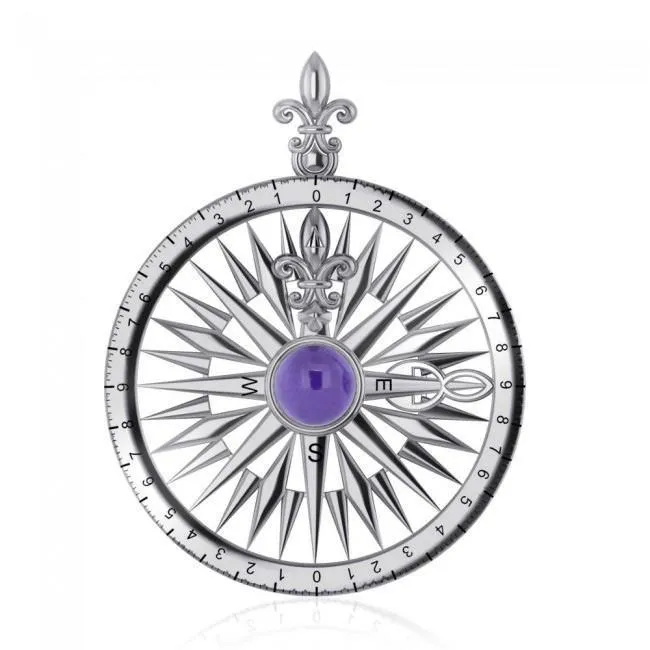 Follow the Compass of your life ~ Sterling Silver Pendant with Gemstone TP3152