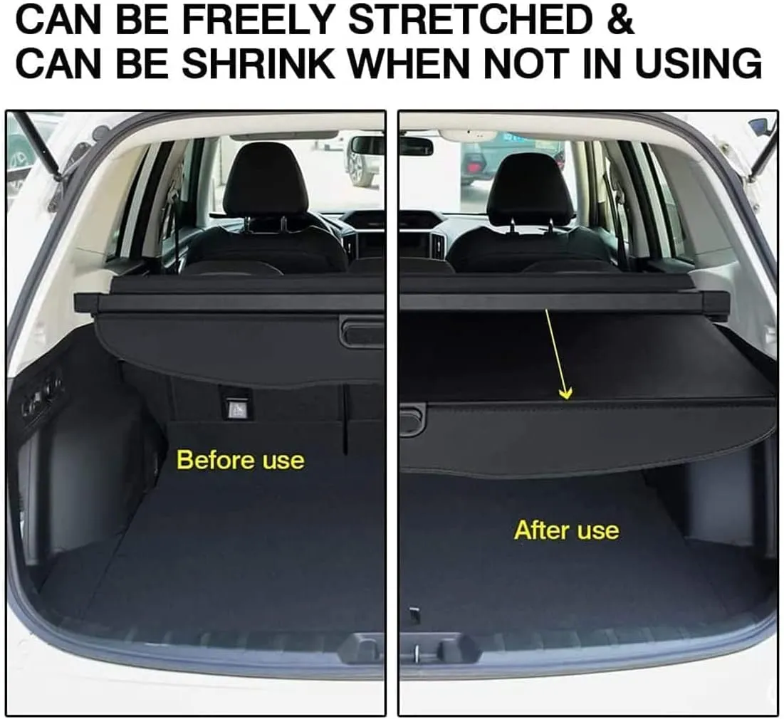 for Ford Everest 2015-2021 Car Accessory Retractable Car Rear Trunk Parcel Curtain Shelves Luggage Cargo Shield Cover Save Space,A