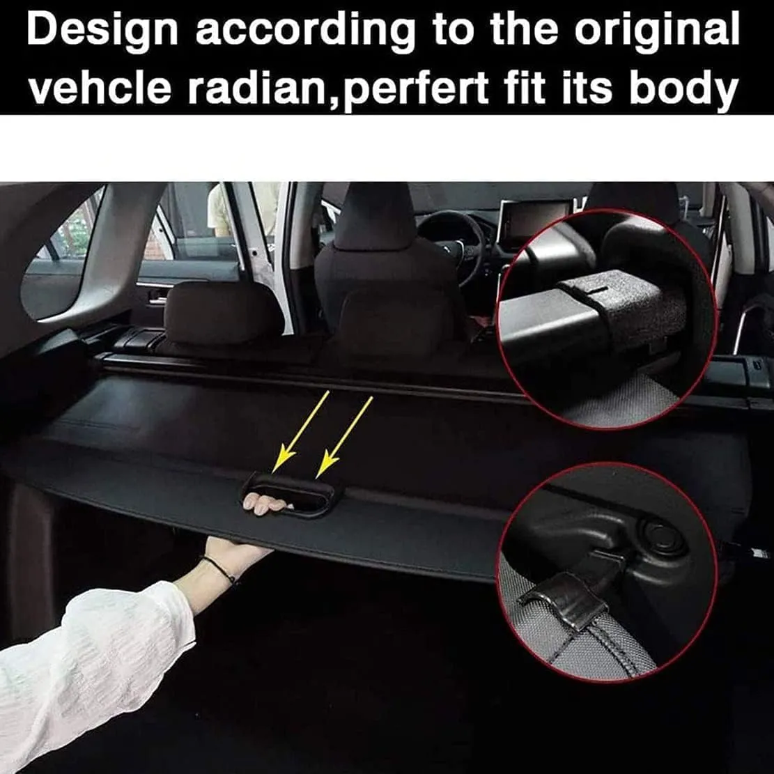 for Ford Everest 2015-2021 Car Accessory Retractable Car Rear Trunk Parcel Curtain Shelves Luggage Cargo Shield Cover Save Space,A