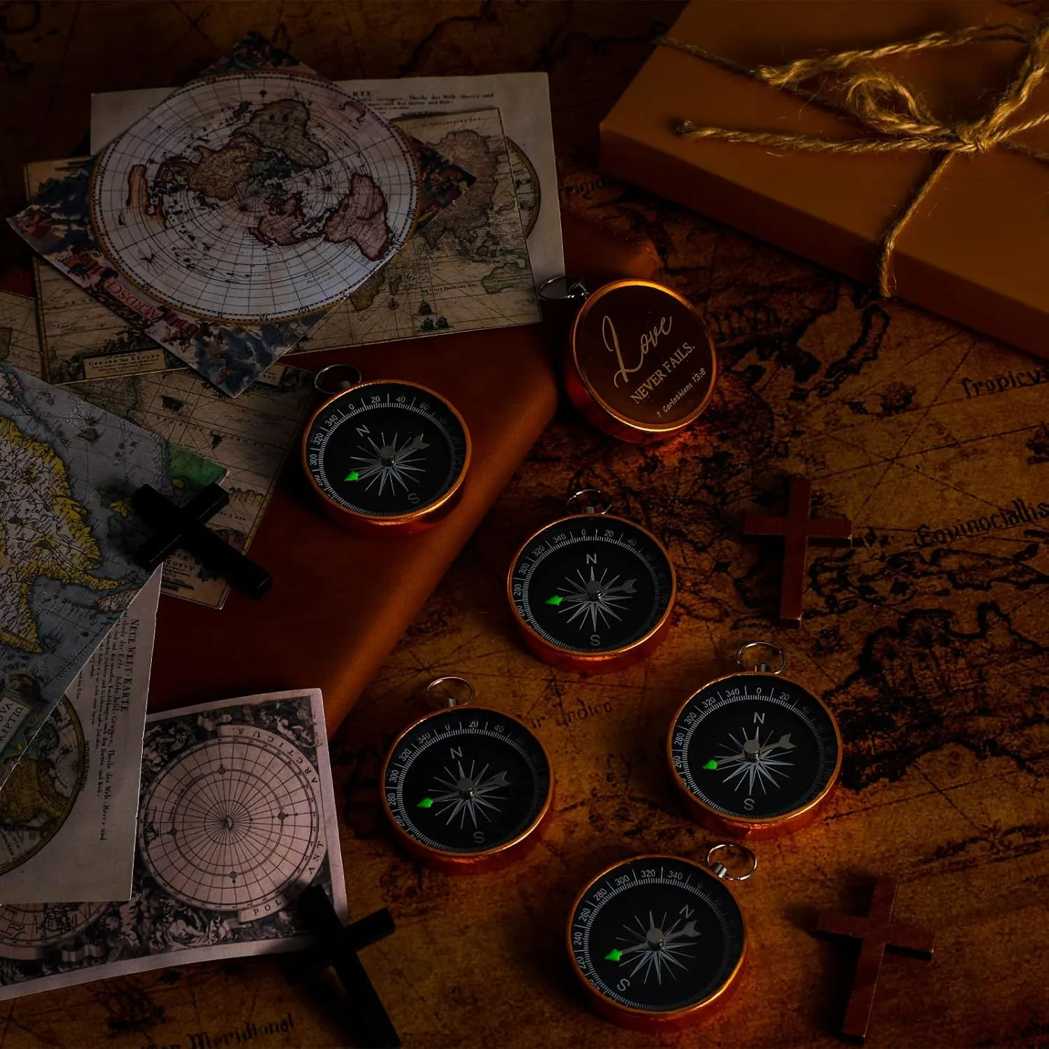 Fumete Christian Gift Compasses Hiking Scripture Religious Bible Vintage Gifts for Graduation Student Fathers Day Church Men Sunday School Teacher