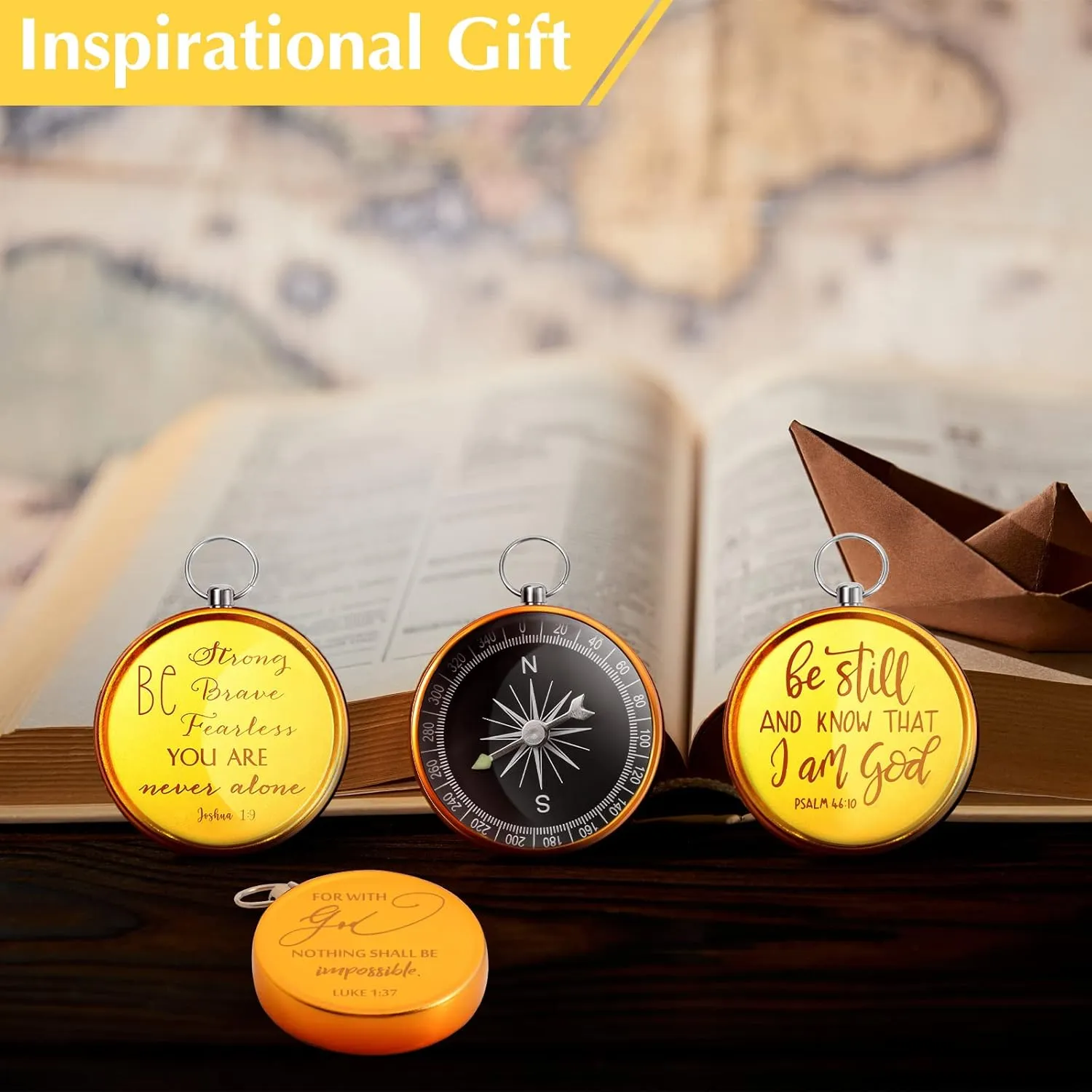 Fumete Christian Gift Compasses Hiking Scripture Religious Bible Vintage Gifts for Graduation Student Fathers Day Church Men Sunday School Teacher