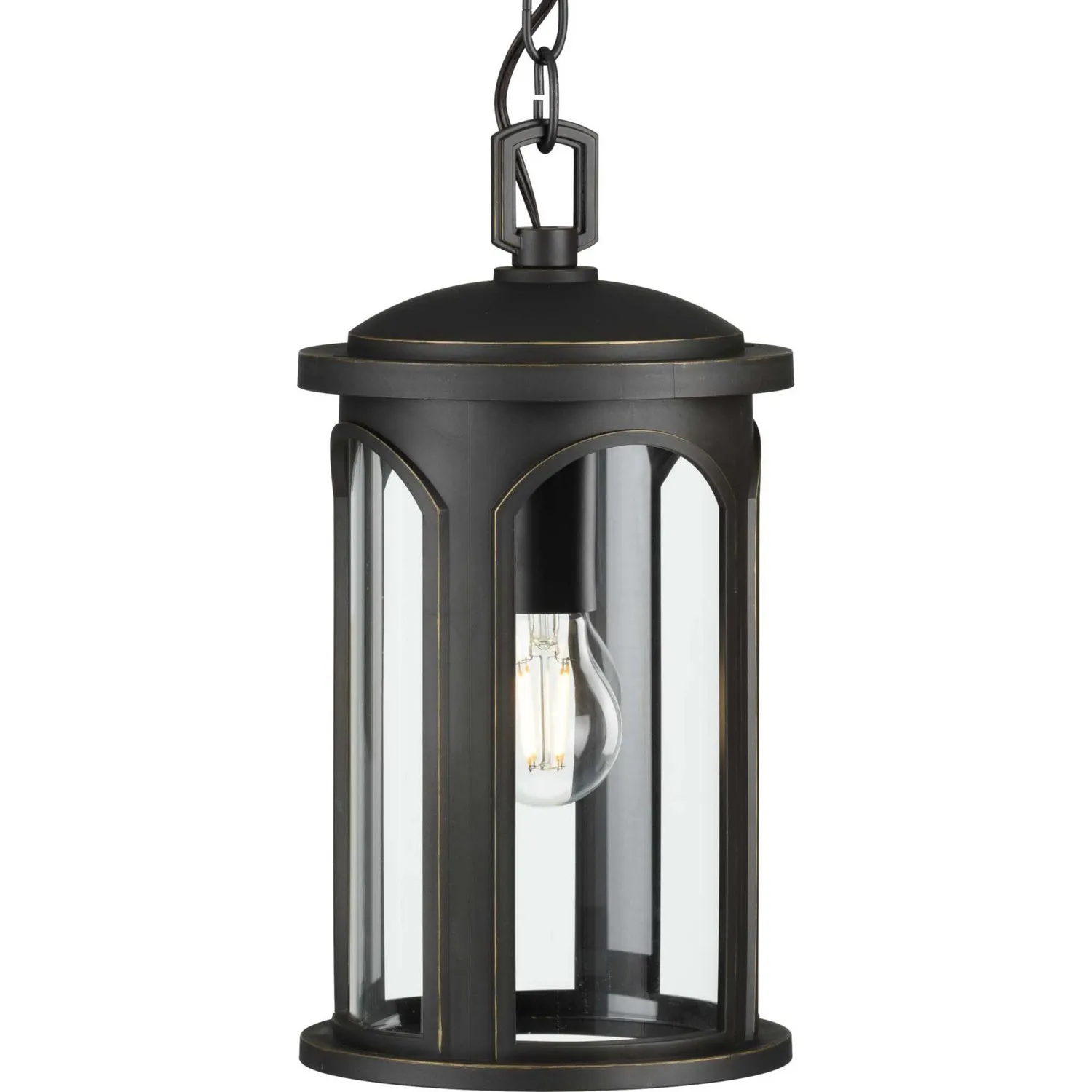 Gables One Light Hanging Lantern in Antique Bronze