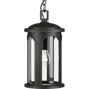 Gables One Light Hanging Lantern in Antique Bronze