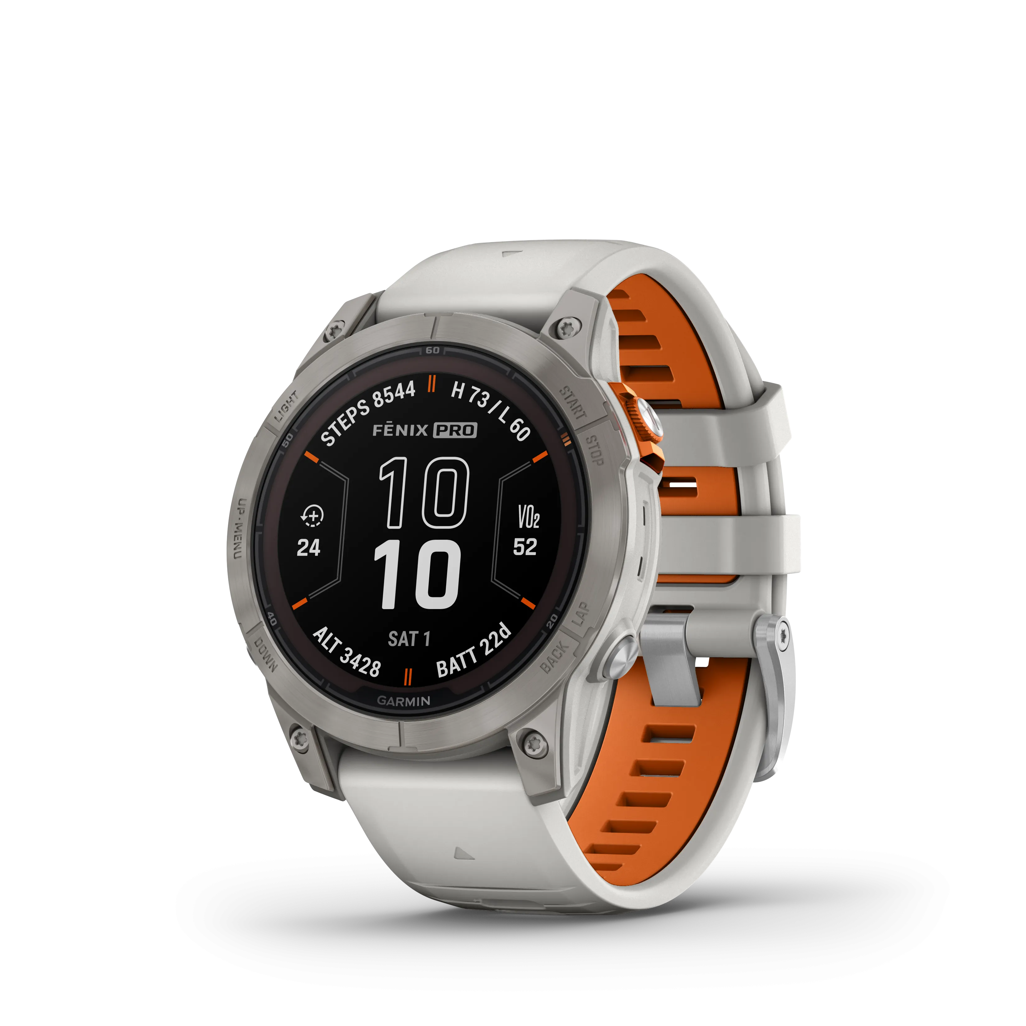 Garmin Fenix® 7 Pro Gps Smartwatch - Health Monitoring With Solar Charging, 47mm - Titanium/orange|Garmin Fenix® 7 Pro Montre Gps Intelligente - Suivi De La Sante Avec Chargement Solaire, 47 Mm - Tit