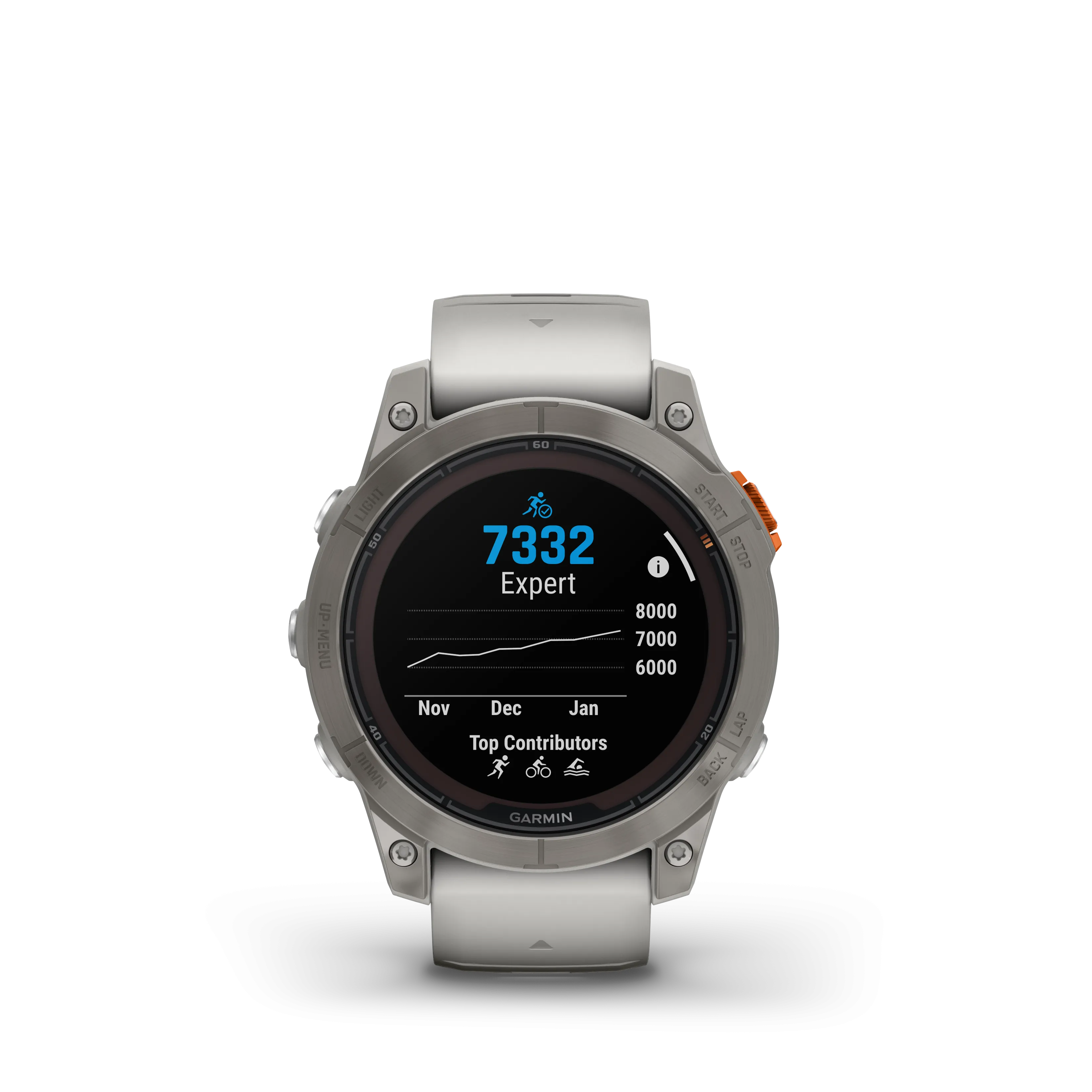 Garmin Fenix® 7 Pro Gps Smartwatch - Health Monitoring With Solar Charging, 47mm - Titanium/orange|Garmin Fenix® 7 Pro Montre Gps Intelligente - Suivi De La Sante Avec Chargement Solaire, 47 Mm - Tit