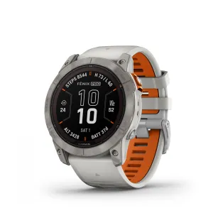 Garmin Fenix® 7x Pro Gps Smartwatch - Health Monitoring With Solar Charging, 51mm - Titanium/orange|Garmin Fenix® 7x Pro Gps Smartwatch - Suivi De La Sante Avec Chargement Solaire, 51 Mm - Titane