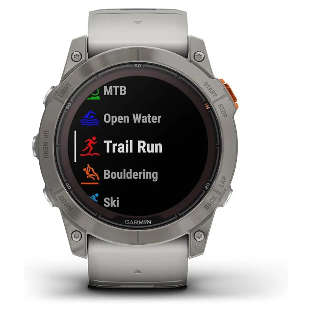 Garmin fenix 7X Pro Sapphire Solar Built-in Flashlight Solar Charging Capability Fog Gray/Ember Orange Multisport GPS Smartwatch - 010-02778-14