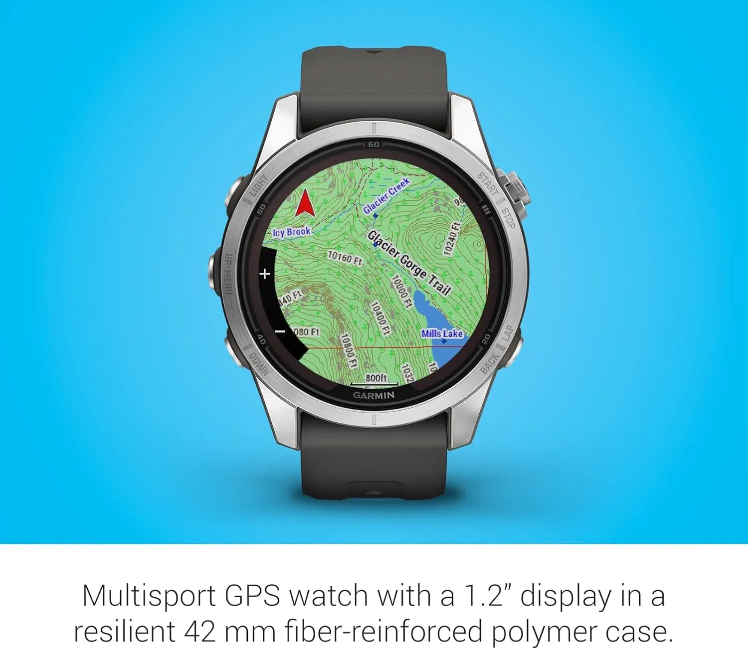 Garmin fēnix 7S Pro Solar, Multisport GPS Smartwatch, Built-in Flashlight, Solar Charging Capability, Graphite