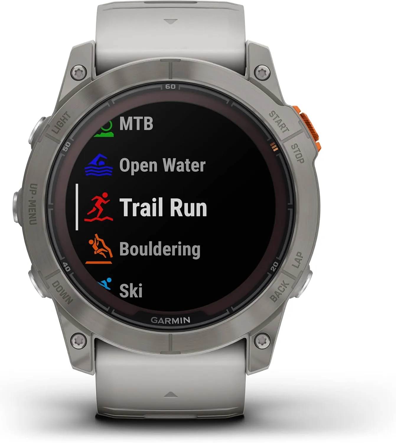Garmin fēnix 7X Pro Sapphire Solar, Multisport GPS Smartwatch, Built-in Flashlight, Solar Charging Capability, Fog Gray/Ember Orange