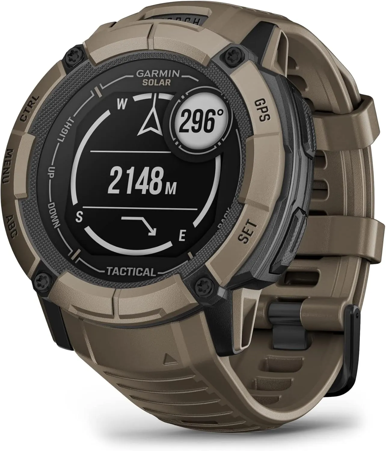 Garmin Instinct 2X Solar - Tactical Edition, Rugged GPS Smartwatch, Built-in Flashlight, Ballistics Calculator, Solar Charging Capability, Coyote Tan