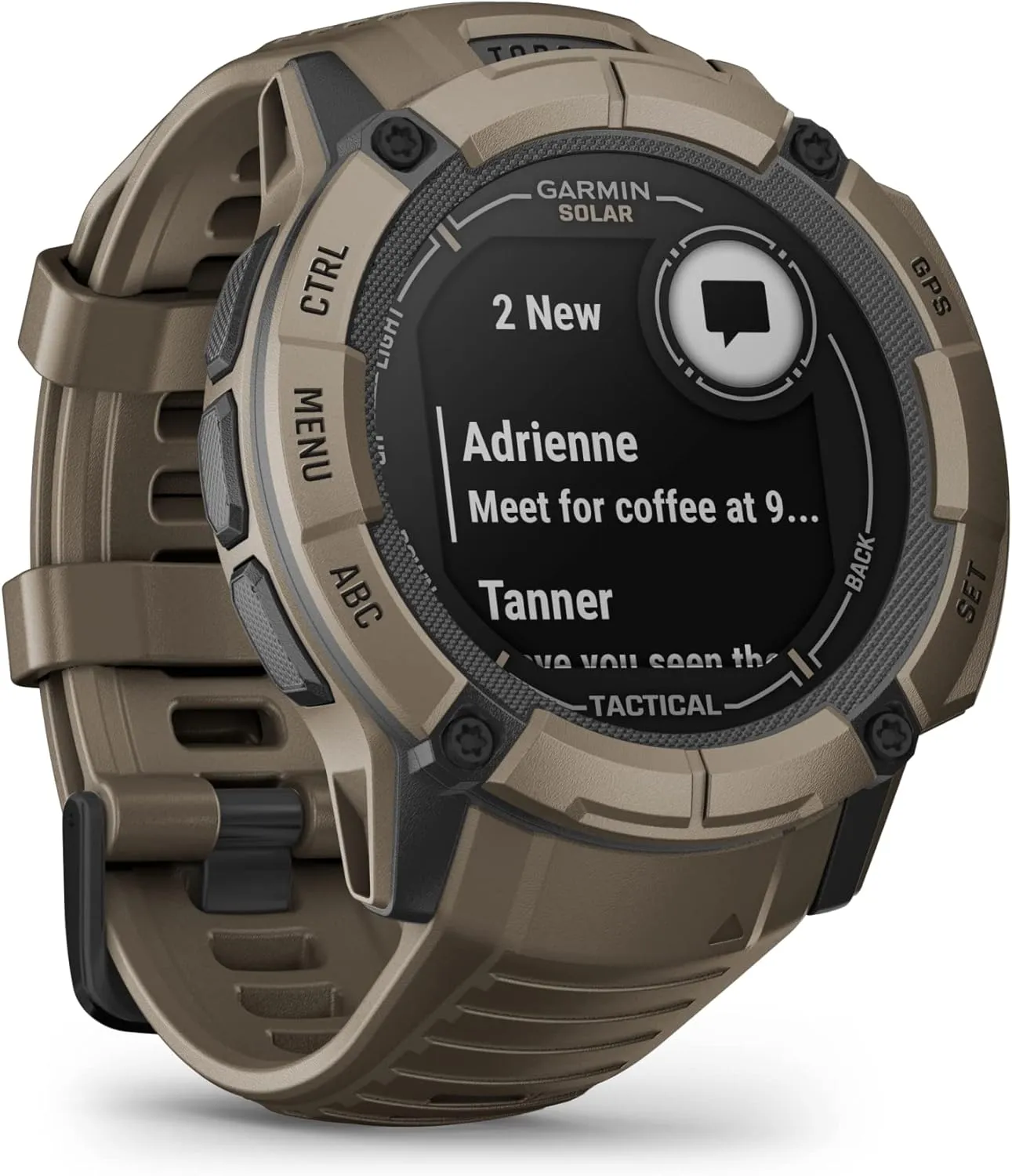 Garmin Instinct 2X Solar - Tactical Edition, Rugged GPS Smartwatch, Built-in Flashlight, Ballistics Calculator, Solar Charging Capability, Coyote Tan