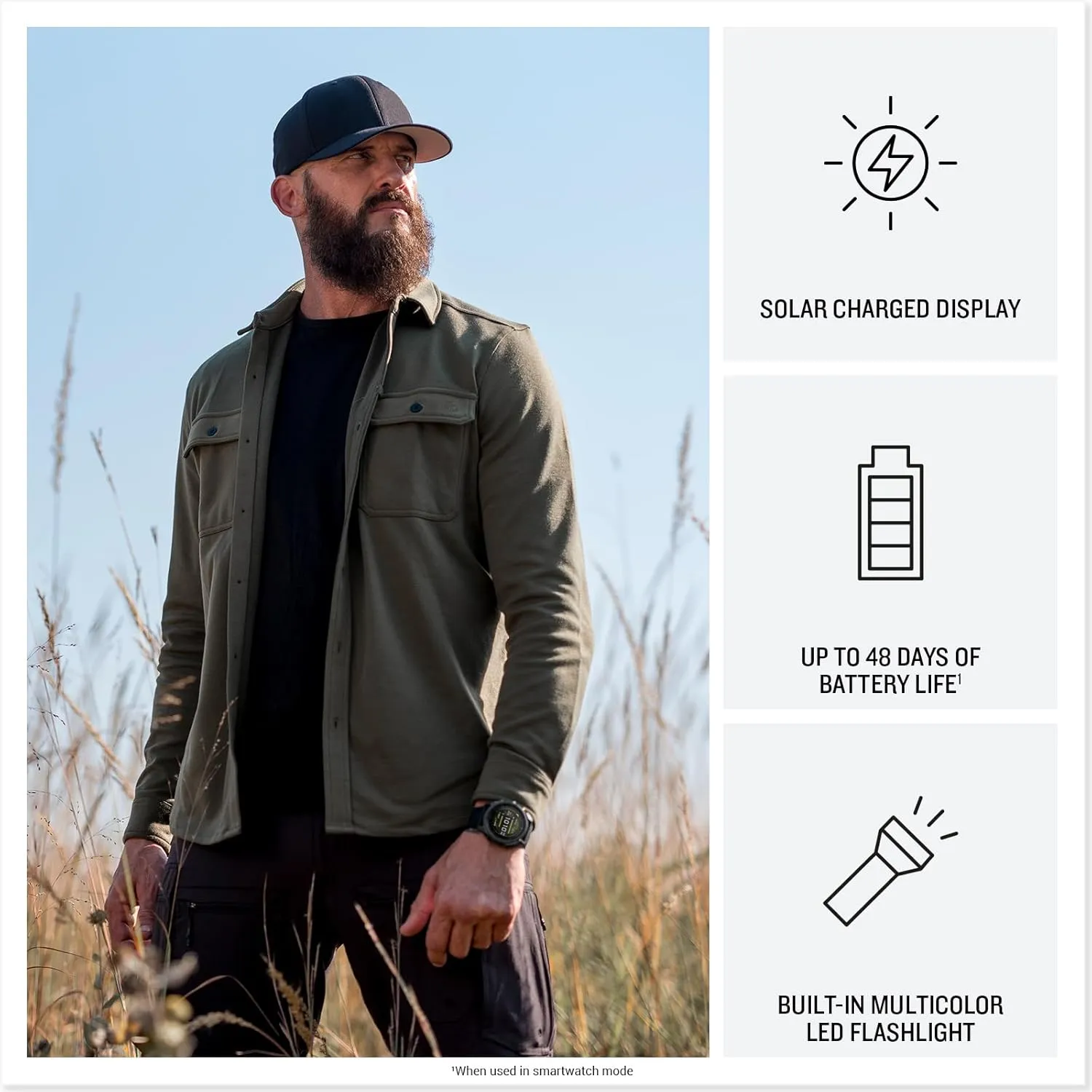 Garmin tactix® 8 51mm, Solar Charged Display, Premium Tactical GPS Smartwatch, Includes Applied Ballistics Ultralight™ Solver