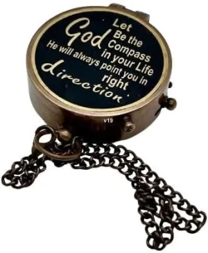 Generic V19 Brass Compass Thoreau's Go Confidently Quote Inspirational Gift Directional Magnetic Compass for Navigation Pocket Compass for Camping Hiking Touring, Golden & Black