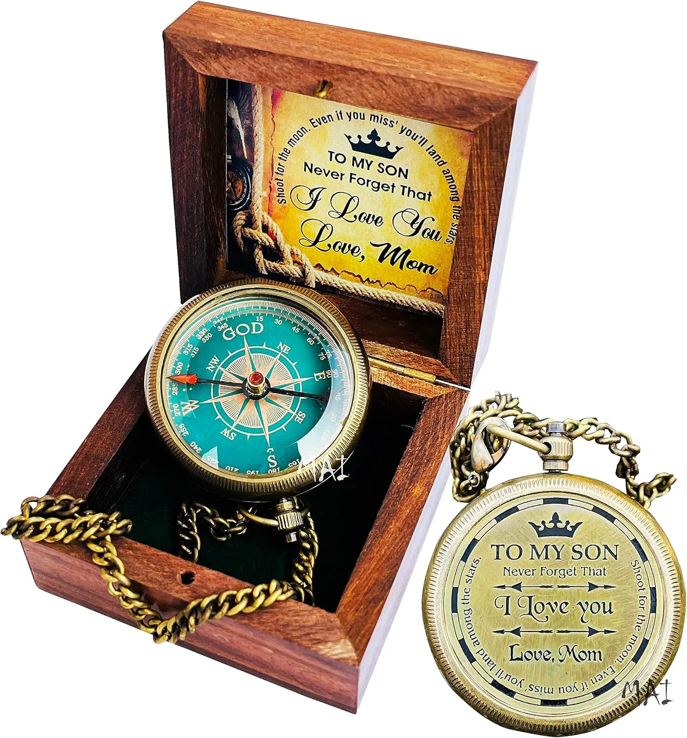 Gifts from Mom for Daughter or Son - to My Son Camping Compass Engraved with Gifts, Love Mom – Graduation Day Gifts for Son - Son Birthday Gifts - Confirmation Gifts for Son - Memorable Gifts for Son.