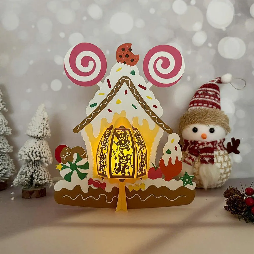 Gingerbread House - 3D Christmas Lantern File - Cricut File 2 - LightBoxGoodMan