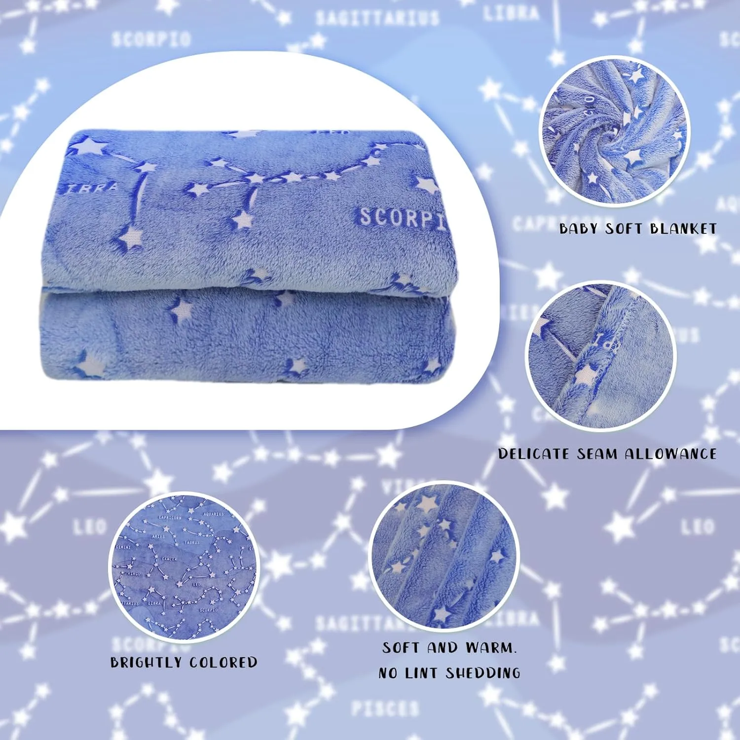 Glow in The Dark Constellation Blanket - Soft Astronomy Constellations, Space, Solar System, Star Lovers Blanket Gifts for Men, Women, Teen, Boys, Girls