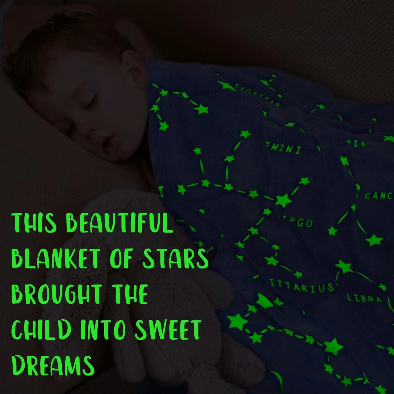 Glow in The Dark Constellation Blanket - Soft Astronomy Constellations, Space, Solar System, Star Lovers Blanket Gifts for Men, Women, Teen, Boys, Girls