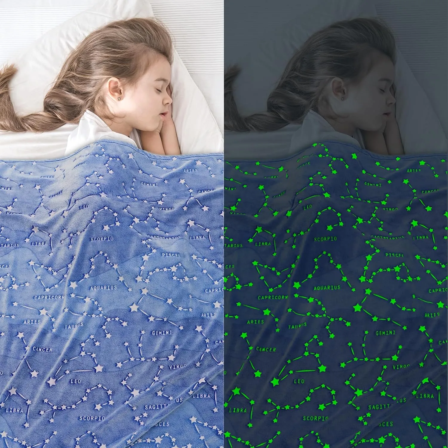 Glow in The Dark Constellation Blanket - Soft Astronomy Constellations, Space, Solar System, Star Lovers Blanket Gifts for Men, Women, Teen, Boys, Girls