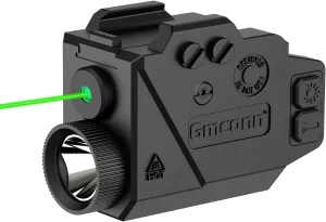 Gmconn 800 Lumens Tactical Flashlight Green Red Blue Laser Light Combo, Pistol Light with Beam Compatible with Picatinny Rail (Green Laser)