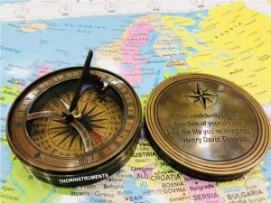 Go Confidently in The Direction of Your Dreams 18th Century Sundial Compass Rustic Vintage Home Decor Gifts