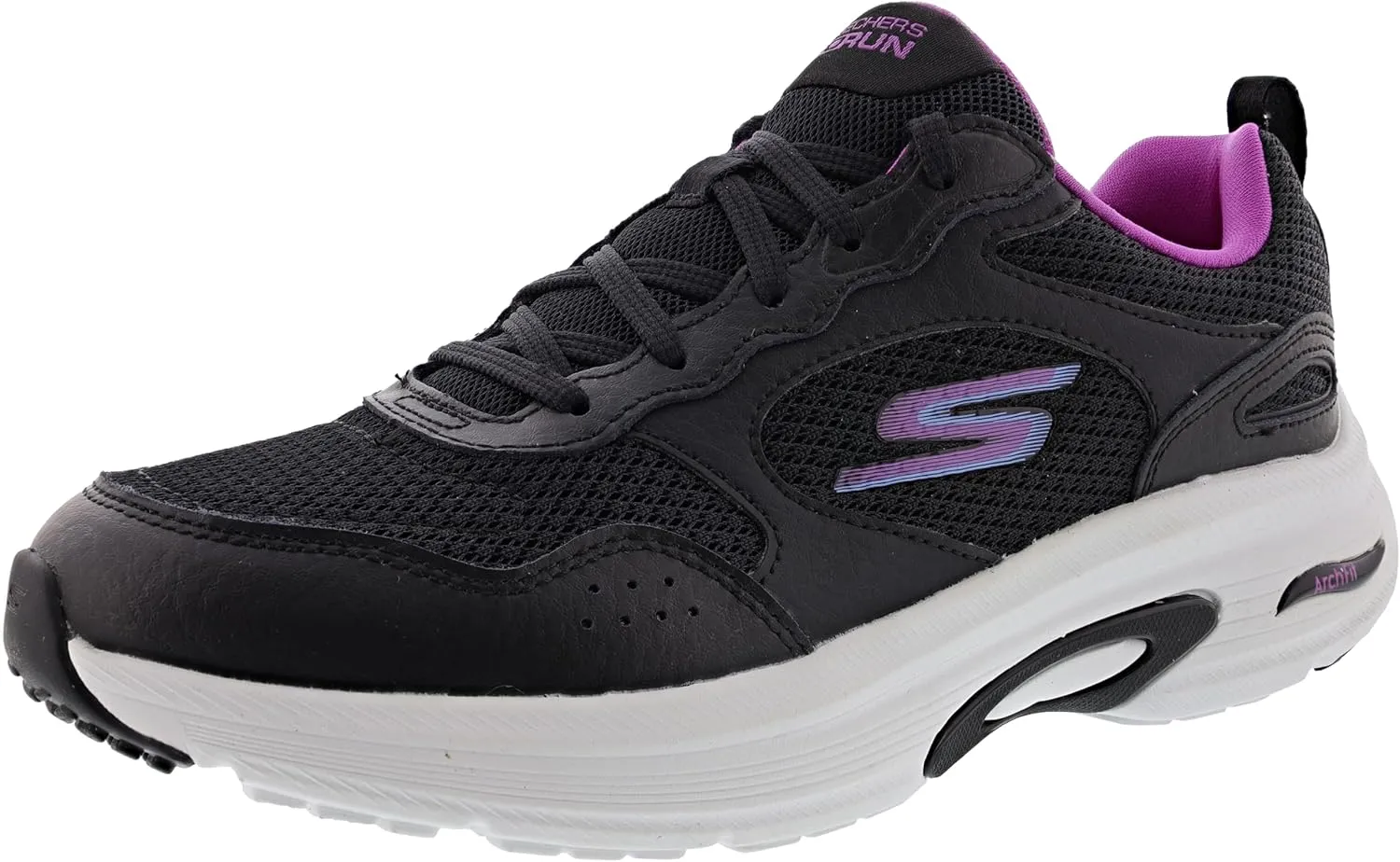 GO Run Arch Fit Women Running Shoes, Black/Pink, 9 M