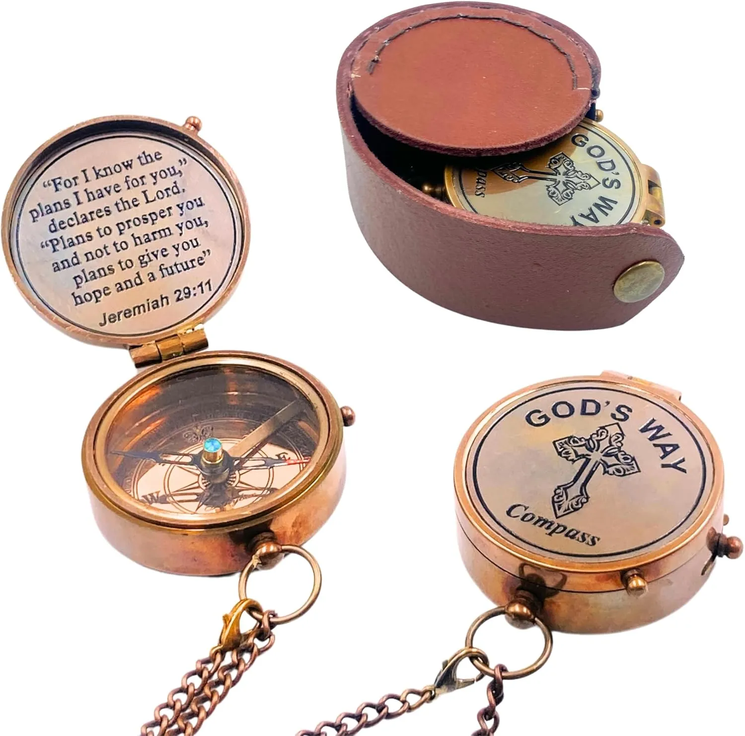 God's Way Compass - Baptism & Graduation Gifts for Boys & Men, Catholic & Inspirational Gifts