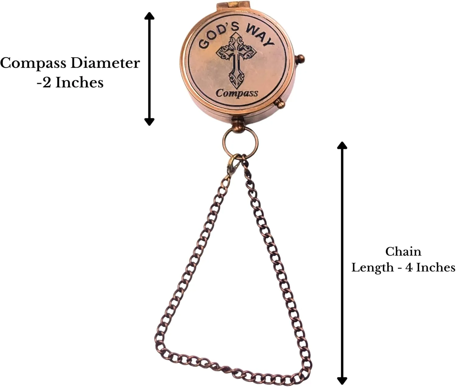 God's Way Compass - Baptism & Graduation Gifts for Boys & Men, Catholic & Inspirational Gifts