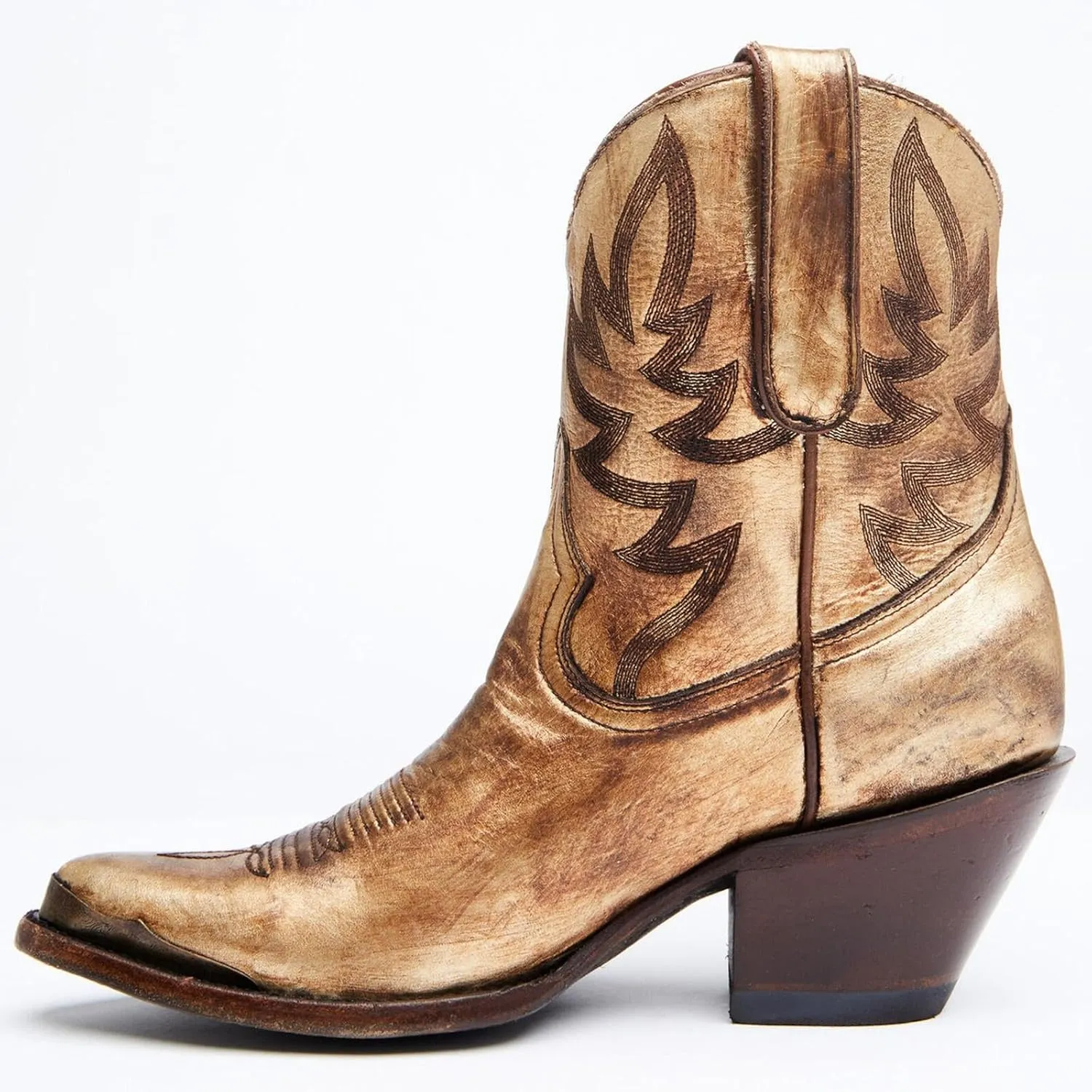 GORBINETI Women's Ankle Cowgirl Boots Pull on Suede Cowboy Boots Chunky Block Heel Western Boots Mid Calf Sky Blue Cowboy Boots US 5-14
