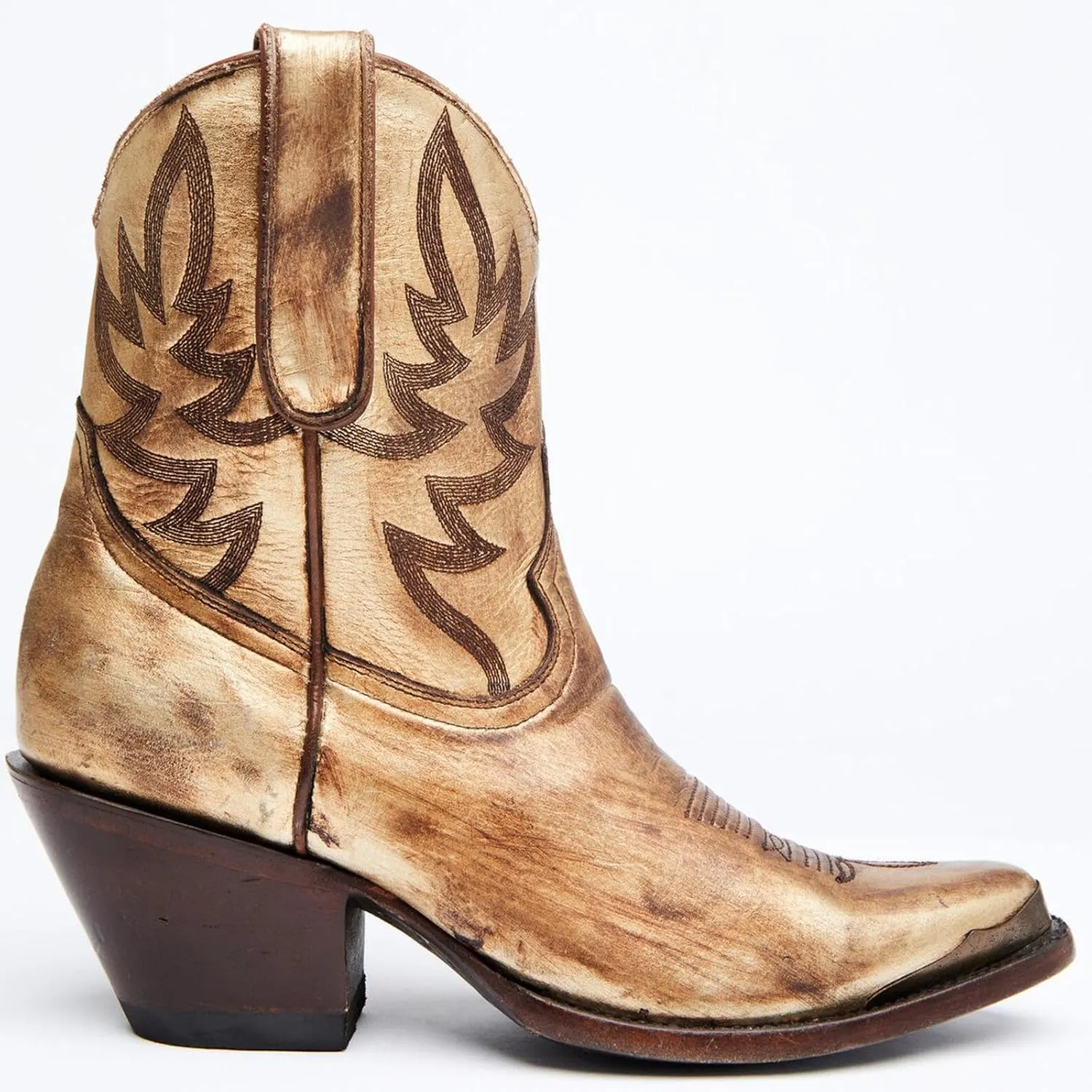 GORBINETI Women's Ankle Cowgirl Boots Pull on Suede Cowboy Boots Chunky Block Heel Western Boots Mid Calf Sky Blue Cowboy Boots US 5-14