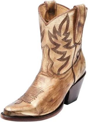 GORBINETI Women's Ankle Cowgirl Boots Pull on Suede Cowboy Boots Chunky Block Heel Western Boots Mid Calf Sky Blue Cowboy Boots US 5-14