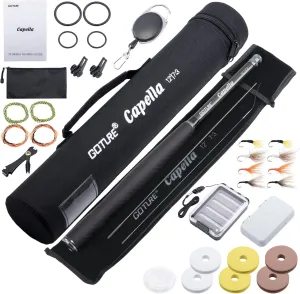 Goture Fishing Rod Combo- Fly Fishing Tenkara Rod Feeder Telescopic Rods - 3.6M/12ft - 13 Segments Fishing Rod - Cork/Carbon Handle Boxed Gift Set Suitable for Presents