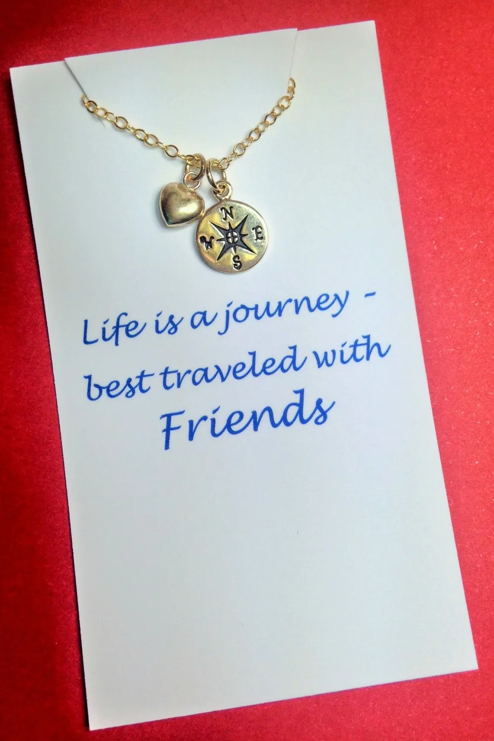 Graduation Gift 2016/ College graduation gift / Compass Necklace | Best Friend Necklace | Friendship Necklace/ Gift with card/ necklace card