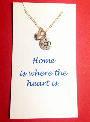 Graduation Gift 2016/ College graduation gift / Compass Necklace | Best Friend Necklace | Friendship Necklace/ Gift with card/ necklace card