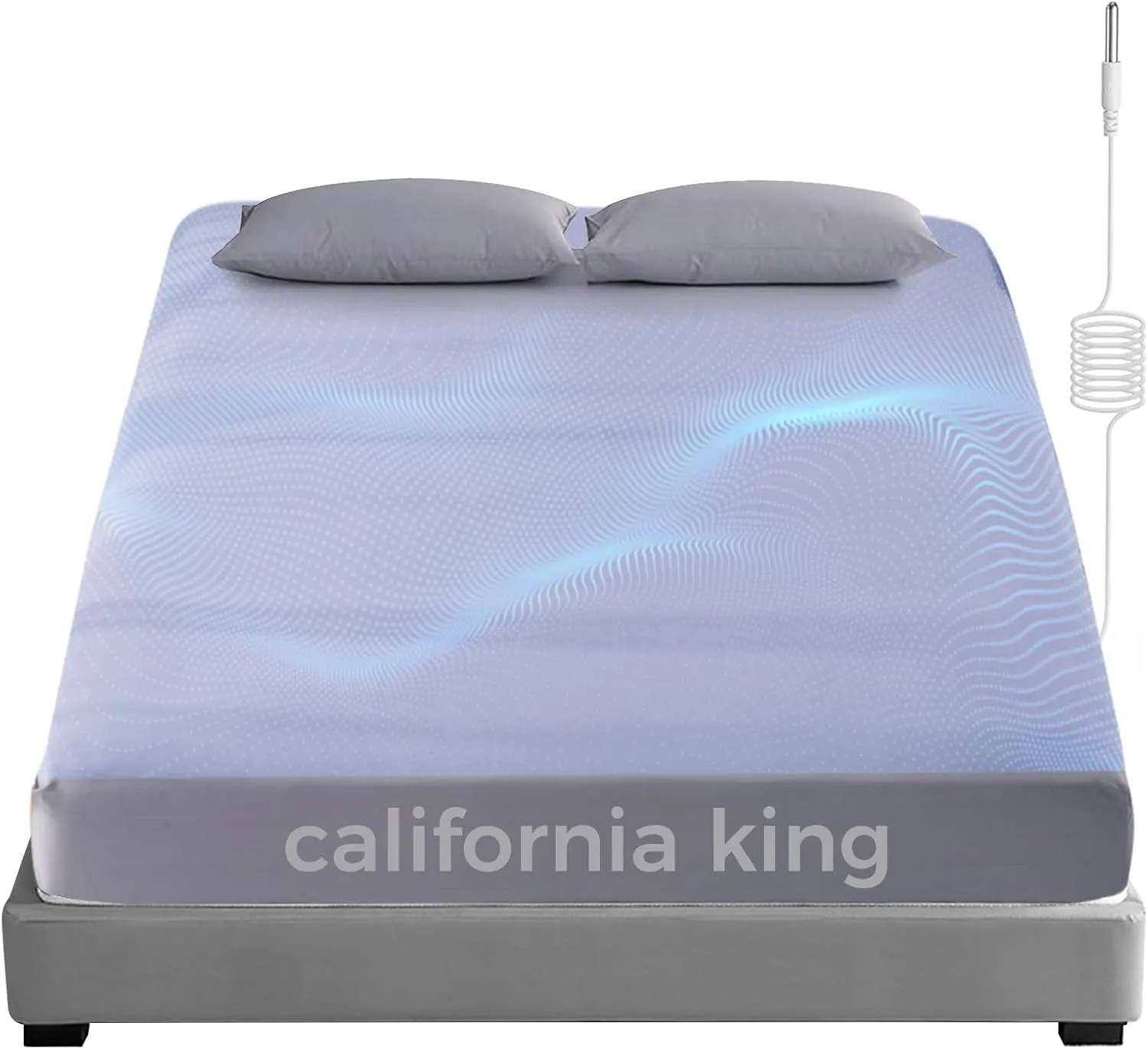 Grounding Fitted Sheets, Earthing Bed Sheets, 95% Organic Cotton   5% Pure Silver Fiber, Grounded Sheets with Grounding Cord, Conductive Grounding Cover for Better Sleep (Gray, California King)