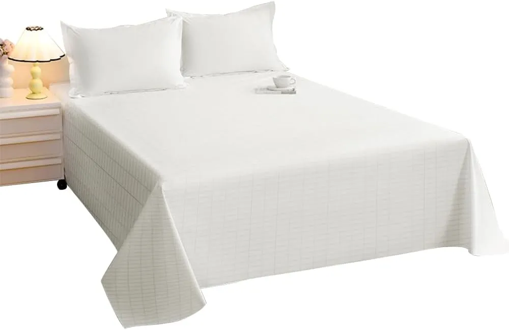 Grounding Sheet, Calking Size Grounding Flat Sheet with 5% Silver Fiber Earth Bed Sheet for Improved Sleep and Pain Relief with 15ft Grounded Cord (Calking - 72"*84" White)