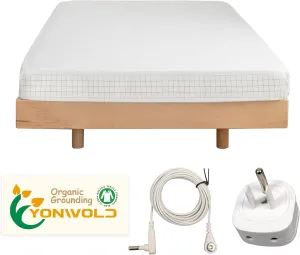 Grounding Sheet King Size，10% Pure Silver Fiber 400 Thread Count Organic Cotton，Soft Earth Grounding Bed Fitted Sheets with Grounding Cord  US Safe Adapter (King - 76"x 80"x13")
