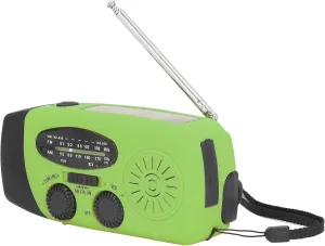 Hand Crank Solar Radio Multifunctional Emergency Radio LED Flashlight for Outdoor Camping ABS Material 12.8 x 6 x 4.5 cm (model)