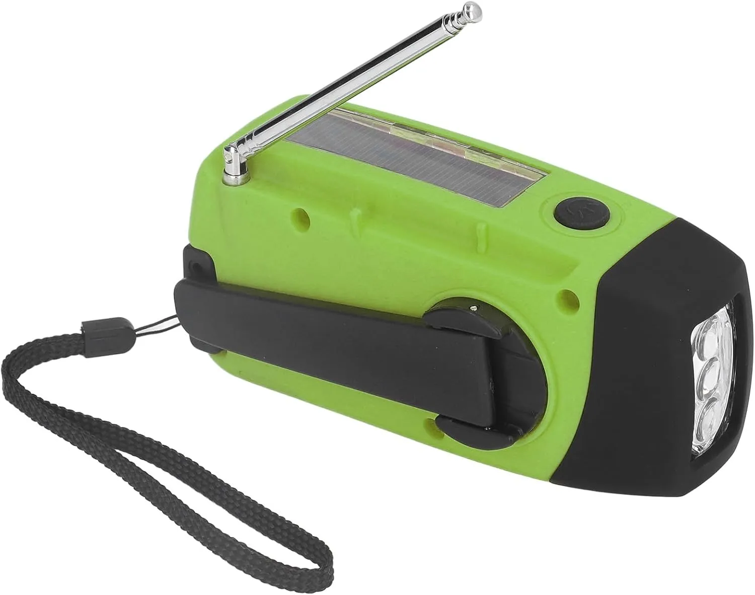 Hand Crank Solar Radio Multifunctional Emergency Radio LED Flashlight for Outdoor Camping ABS Material 12.8 x 6 x 4.5 cm (model)