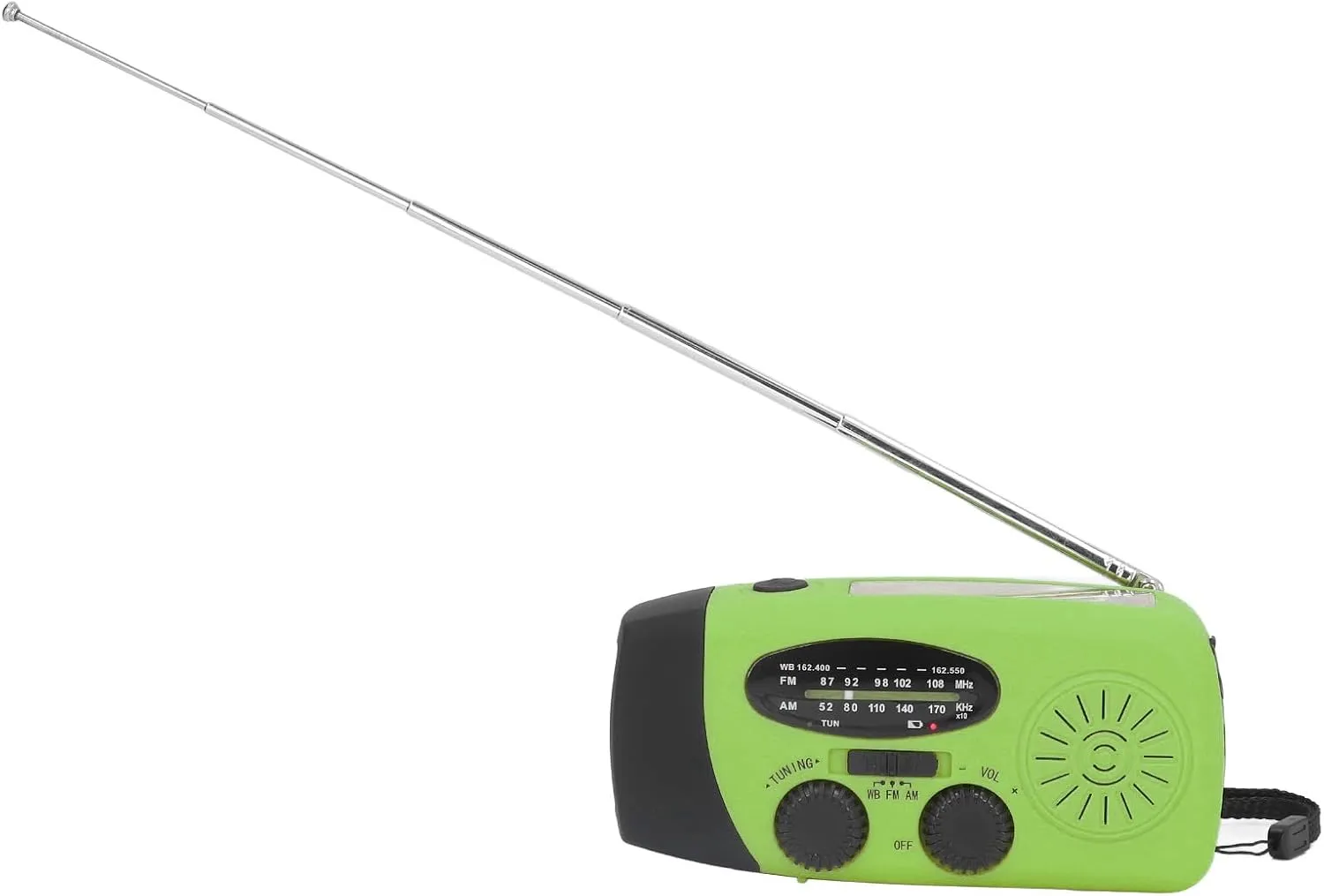 Hand Crank Solar Radio Multifunctional Emergency Radio LED Flashlight for Outdoor Camping ABS Material 12.8 x 6 x 4.5 cm (model)