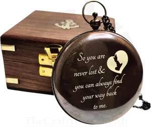 Handcrafted Antique Brass Sundial Compass – Vintage Steampunk Bronze Pocket Sun Dial, Perfect for Men and Eagle Scouts